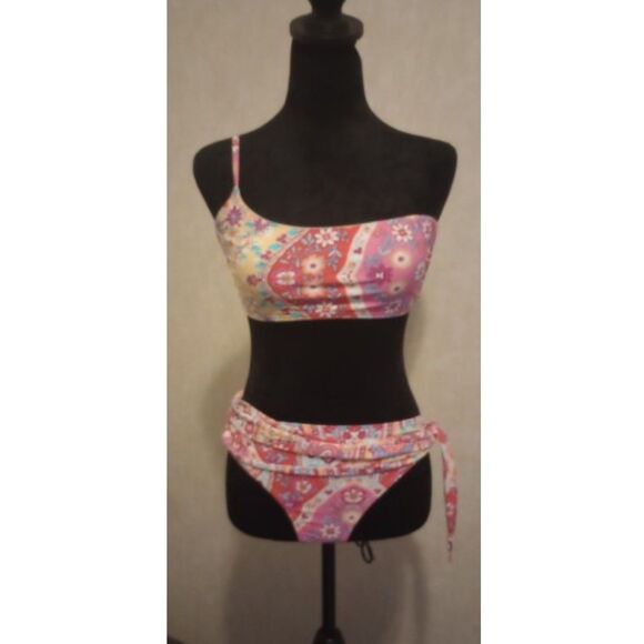 Nanette Lepore Women's Size 4 Floral Faux Wrap Bikini - Picture 1 of 7